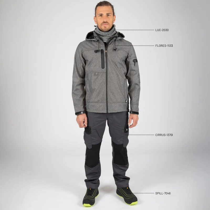 FLORES - BLOUSON DE TRAVAIL EN SOFTSHELL - 1133 | Gris Chiné
