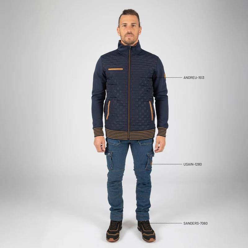 ANDREU - GILET DE TRAVAIL - 1513 | Marine / Camel