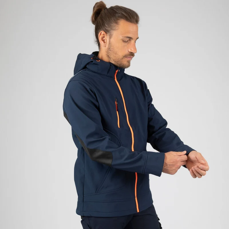 BOREL - BLOUSON DE TRAVAIL EN SOFTSHELL - 1511 | Marine / Orange fluo