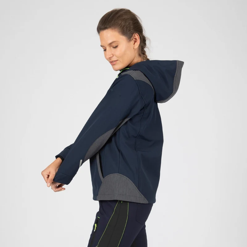 FLORENCE - ACHAT BLOUSON DE TRAVAIL EN SOFTSHELL - 1502 | Marine / Jaune fluo