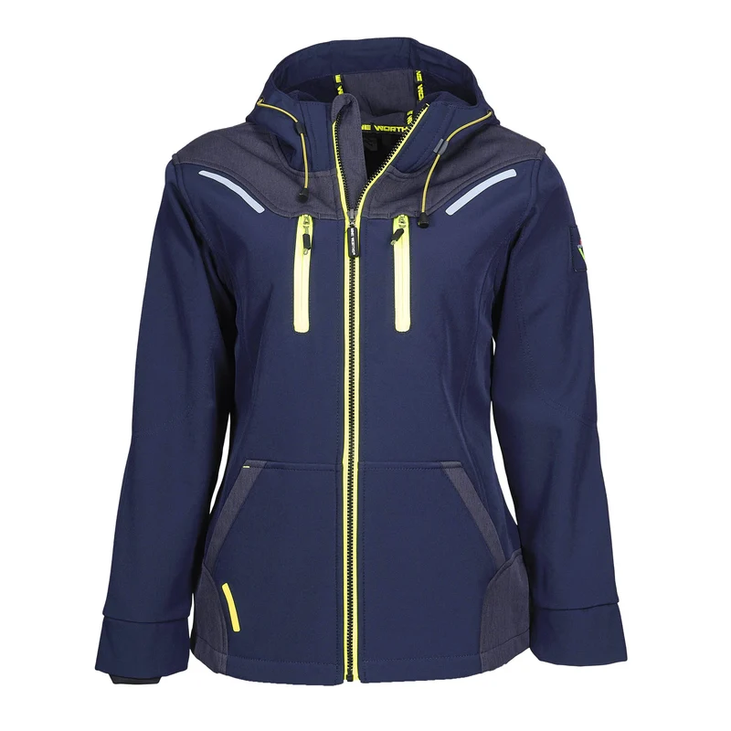 FLORENCE - ACHAT BLOUSON DE TRAVAIL EN SOFTSHELL - 1502 | Marine / Jaune fluo