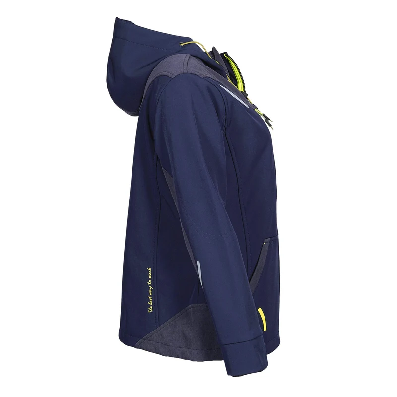 FLORENCE - ACHAT BLOUSON DE TRAVAIL EN SOFTSHELL - 1502 | Marine / Jaune fluo
