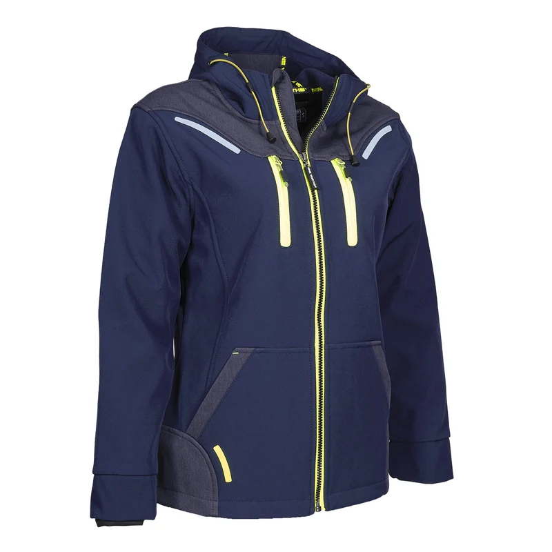 FLORENCE - ACHAT BLOUSON DE TRAVAIL EN SOFTSHELL - 1502 | Marine / Jaune fluo