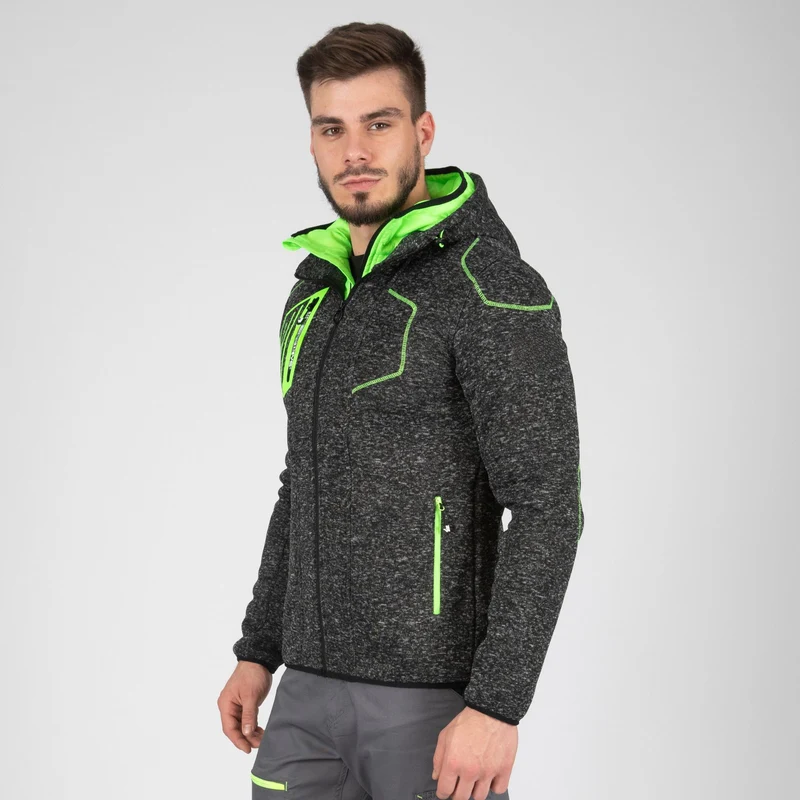 LYNX - GILET DE TRAVAIL - 1398 | Noir chiné / Vert fluo
