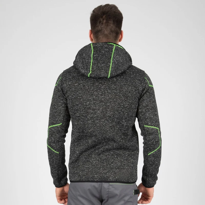LYNX - GILET DE TRAVAIL - 1398 | Noir chiné / Vert fluo
