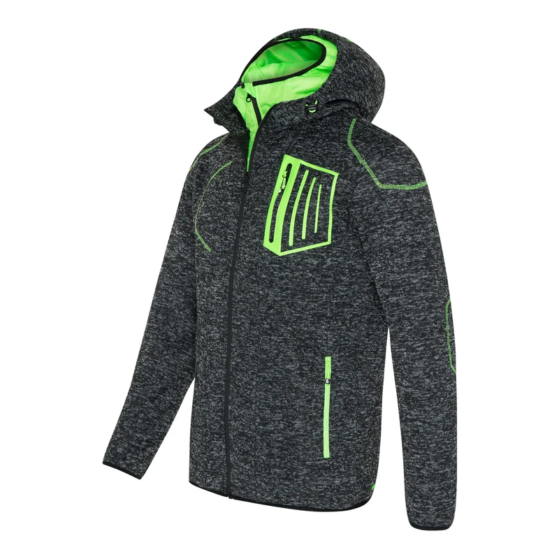 LYNX - GILET DE TRAVAIL - 1398 | Noir chiné / Vert fluo