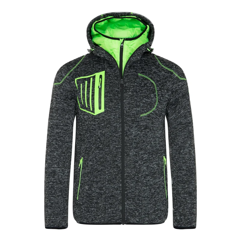 LYNX - GILET DE TRAVAIL - 1398 | Noir chiné / Vert fluo
