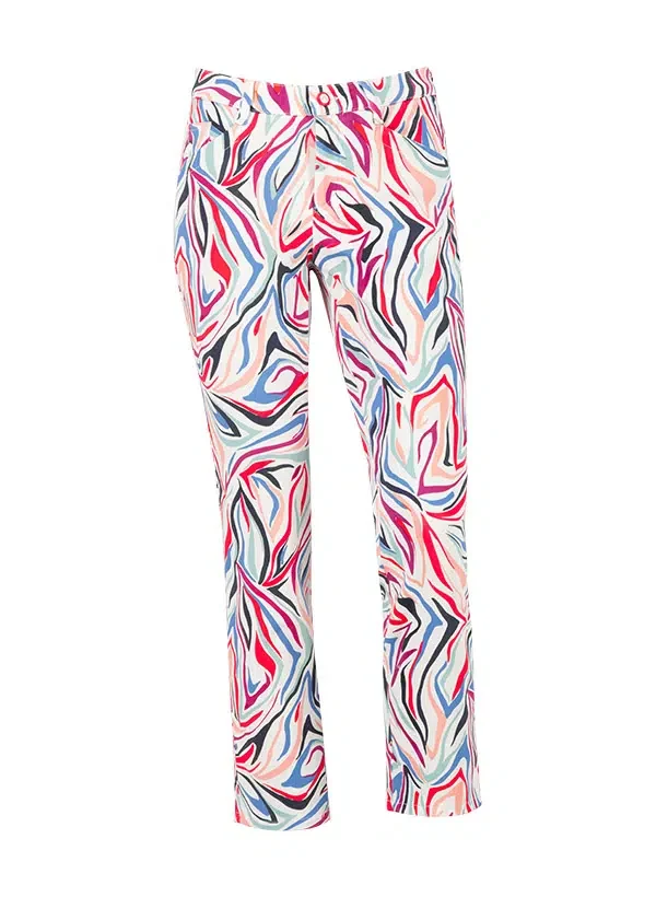 Alberto JANA-CR Golfhose Damen 34 weiß/fantasy