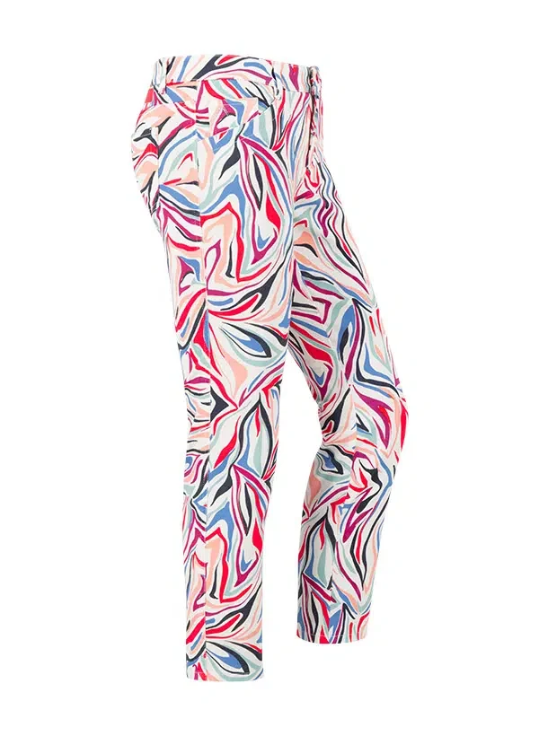 Alberto JANA-CR Golfhose Damen 34 weiß/fantasy