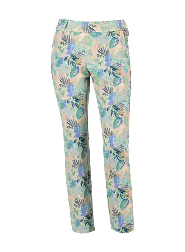 Alberto LUCY-CR - Jungle Print WR Golfhose Damen 34 weiss/grün/blau