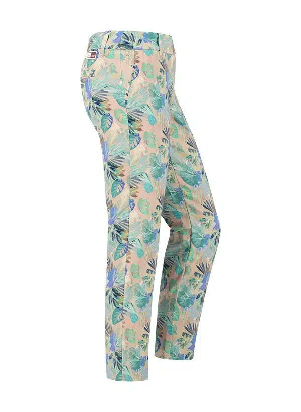 Alberto LUCY-CR - Jungle Print WR Golfhose Damen 34 weiss/grün/blau