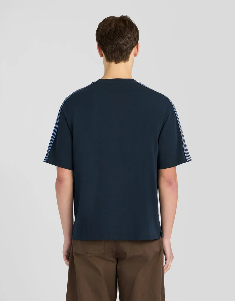 Stripe Taped Cotton T-Shirt