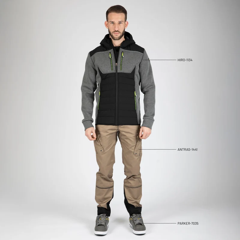 HIRO - BLOUSON DE TRAVAIL - 1134 | Gris / Noir