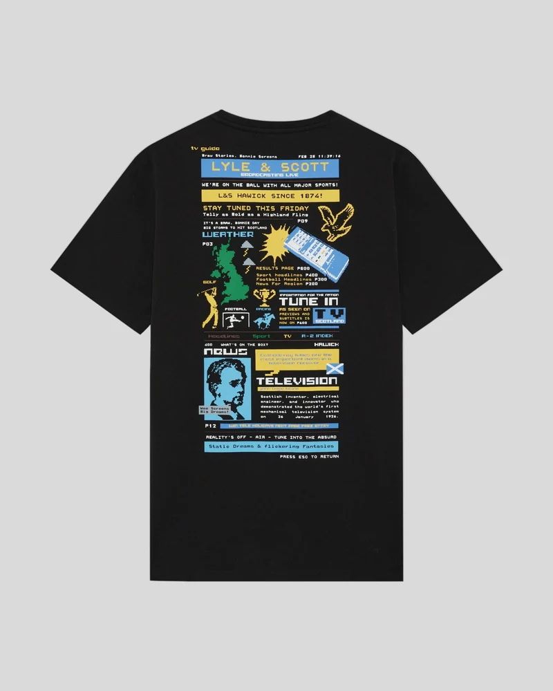 TV Pixel Back Graphic T-Shirt