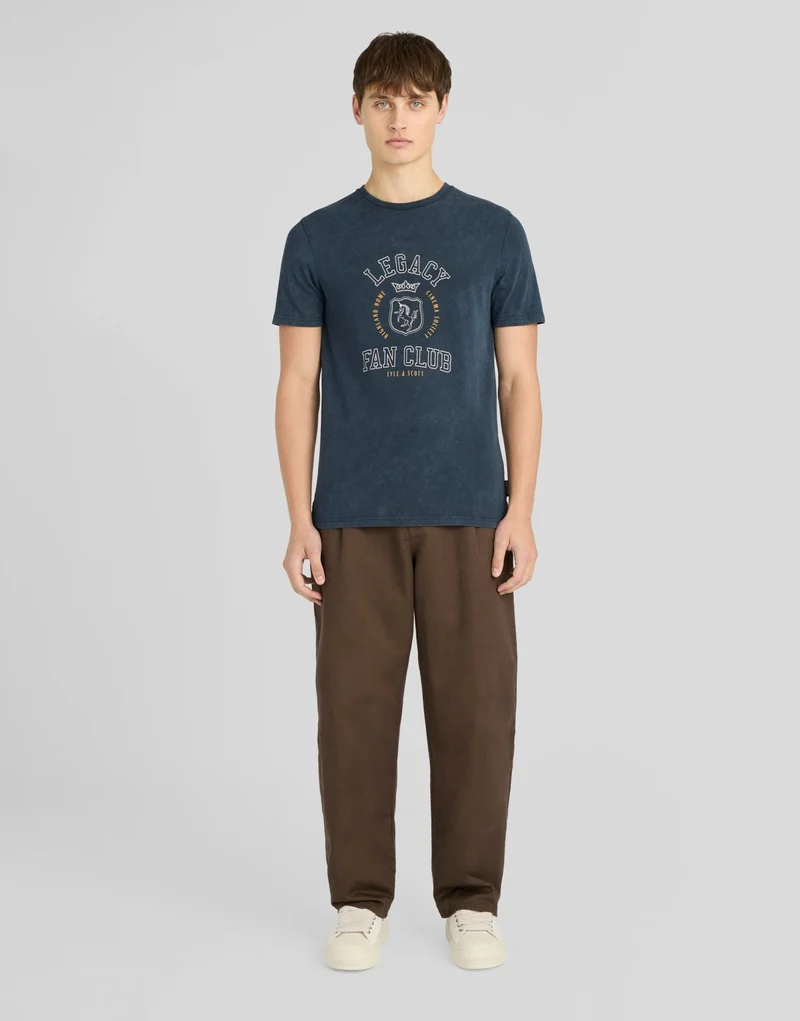 Chest Graphic Washed Cotton T-Shirt