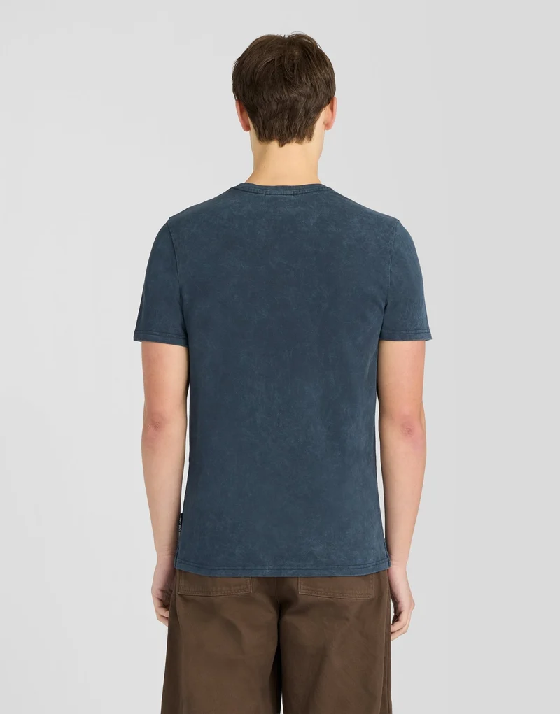 Chest Graphic Washed Cotton T-Shirt
