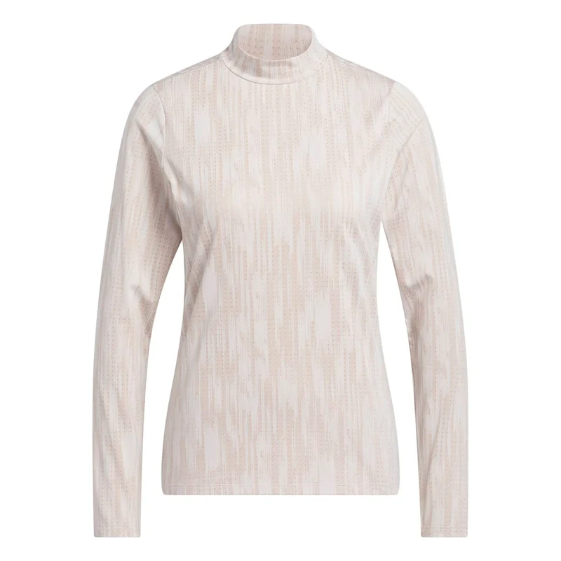 adidas Ultimate365 Jacquard Longsleeve Mock Shirt Damen XS beige/rosa XS beige/rosa