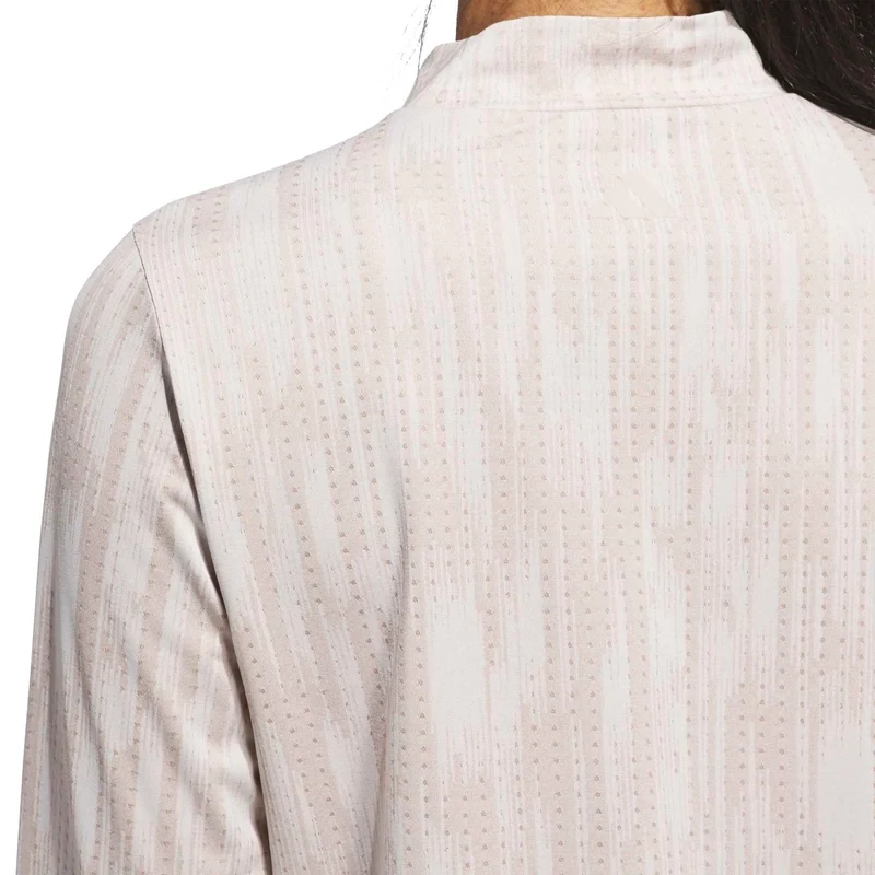 adidas Ultimate365 Jacquard Longsleeve Mock Shirt Damen XS beige/rosa XS beige/rosa