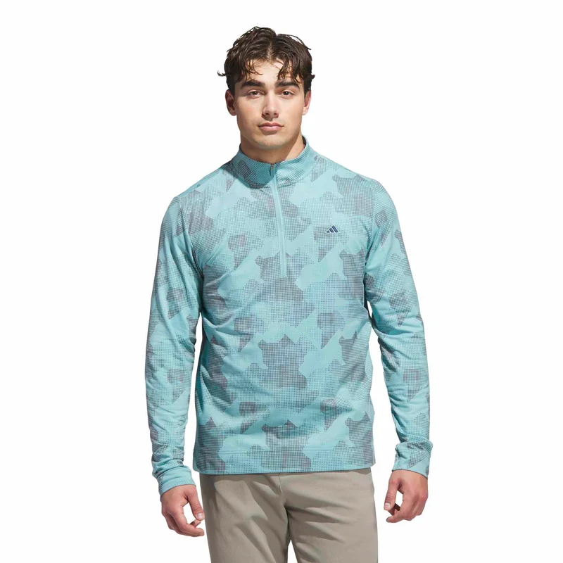 adidas Go-To Print 1/4-Zip Sweatshirt Herren S mintgrün S mintgrün S mintgrün