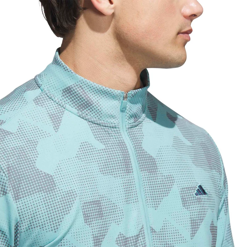 adidas Go-To Print 1/4-Zip Sweatshirt Herren S mintgrün S mintgrün S mintgrün