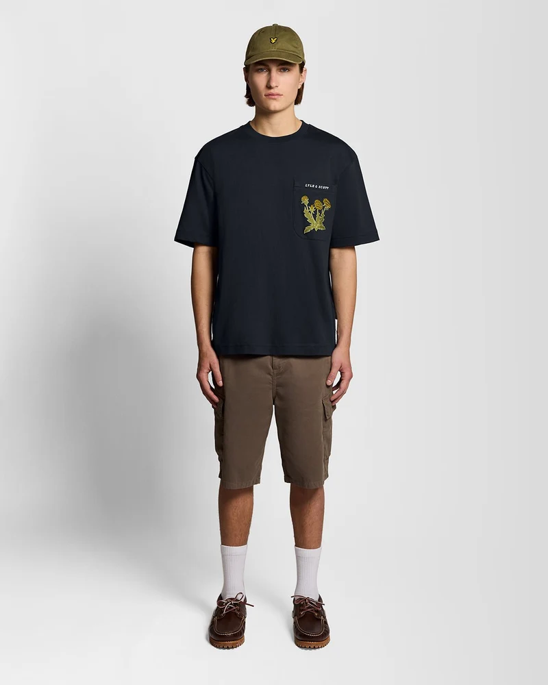Botanical Embroidered Pocket T-Shirt
