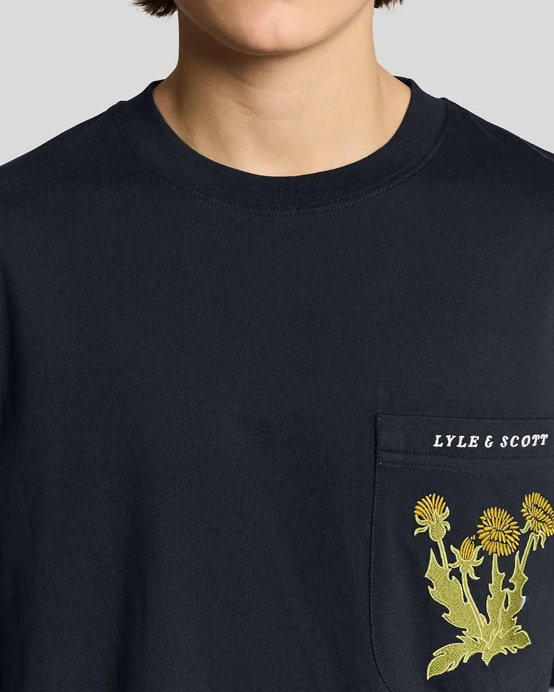 Botanical Embroidered Pocket T-Shirt