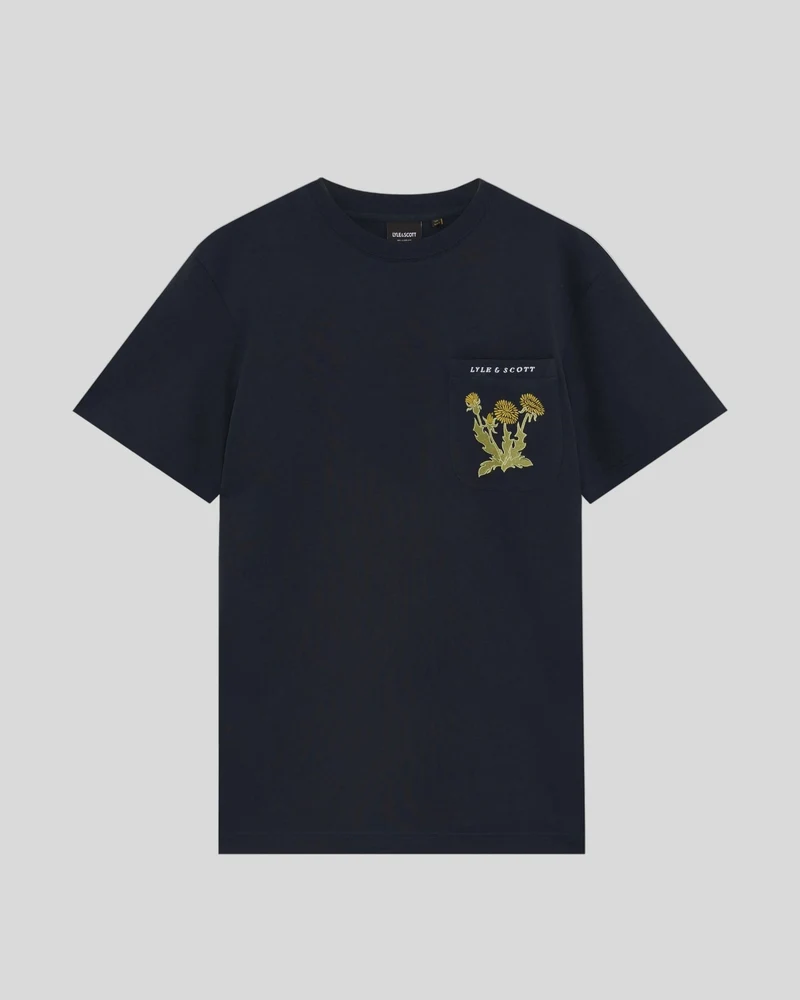 Botanical Embroidered Pocket T-Shirt