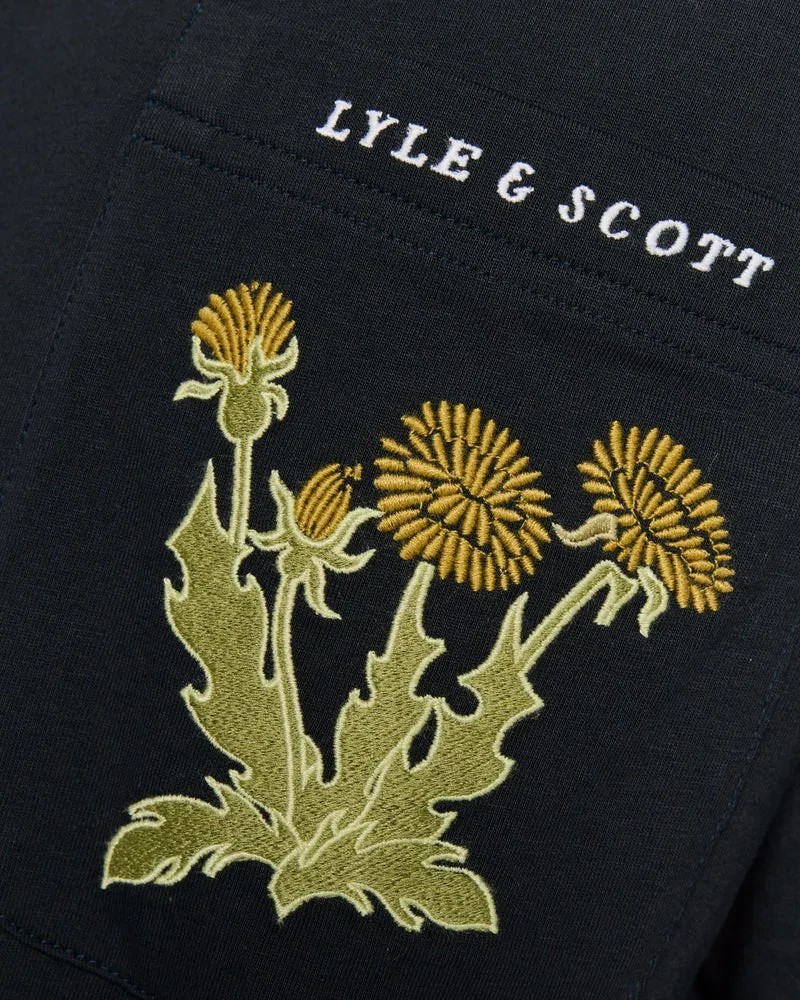 Botanical Embroidered Pocket T-Shirt
