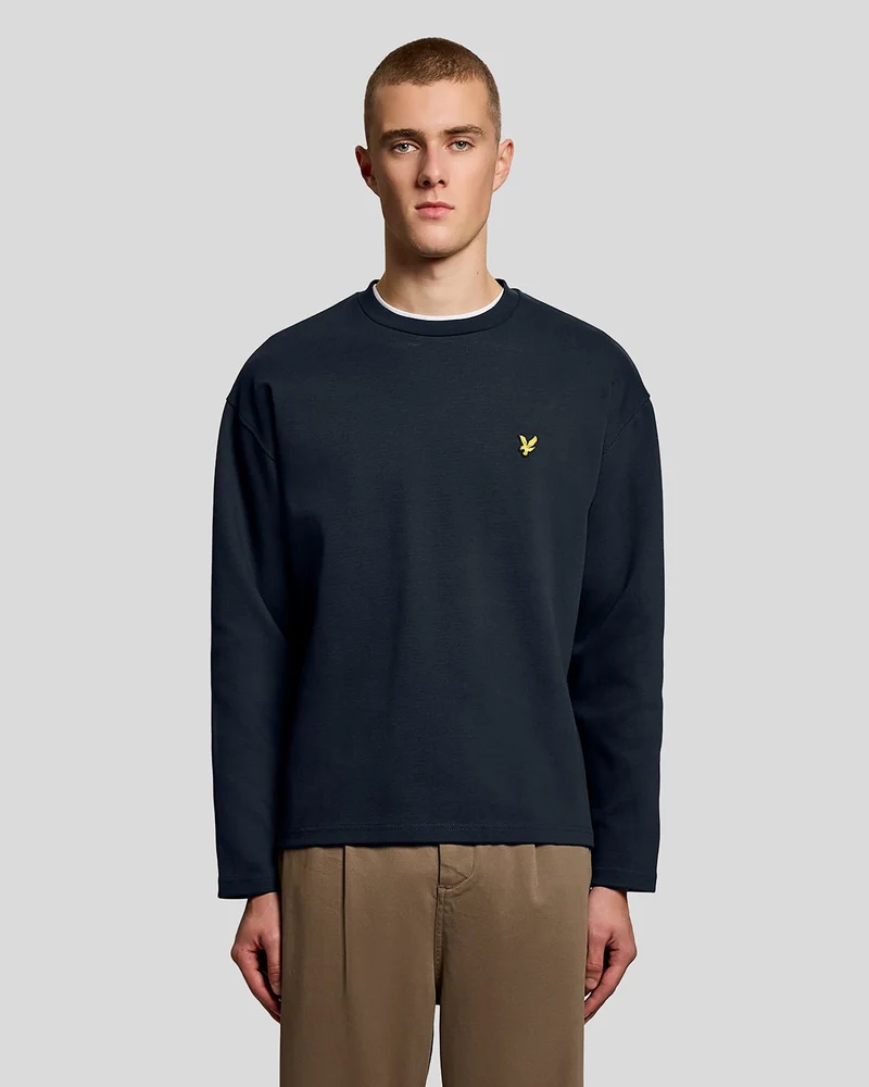 Raised Jacquard Crew Neck Sweatshirt