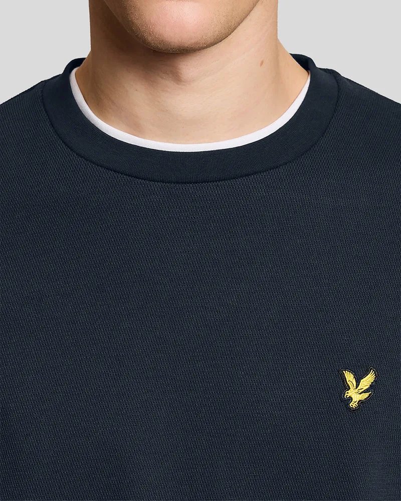 Raised Jacquard Crew Neck Sweatshirt