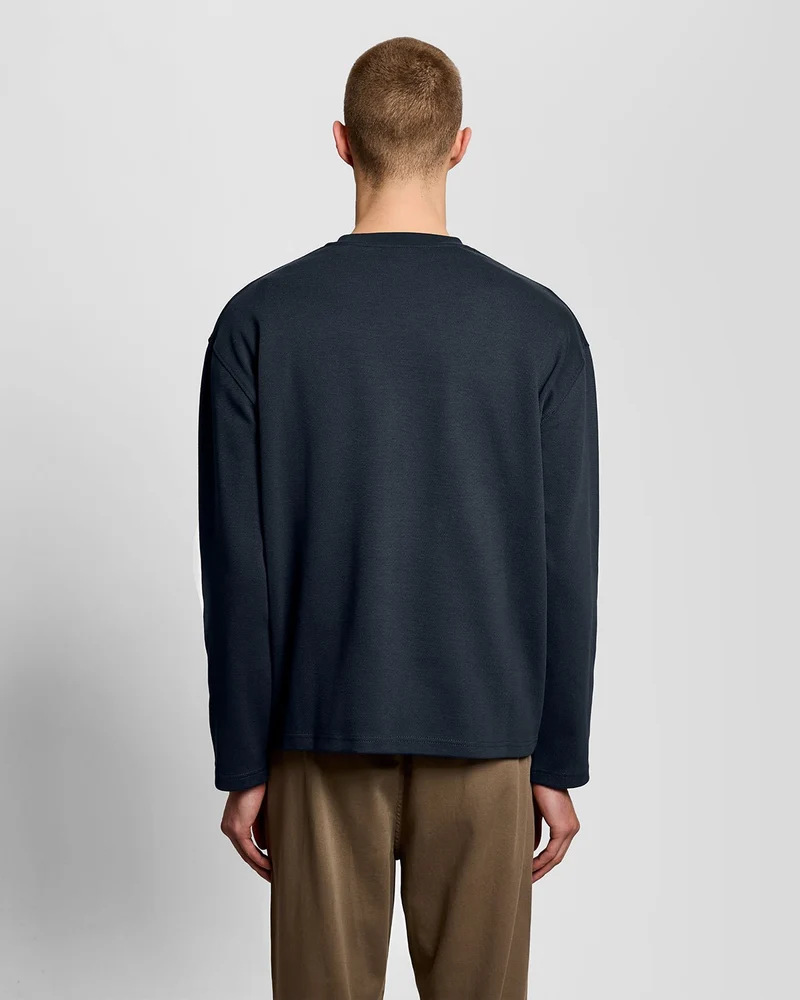 Raised Jacquard Crew Neck Sweatshirt