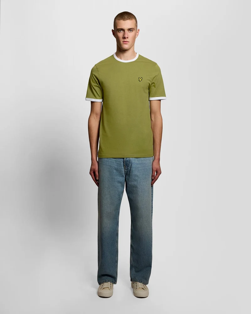 Ringer Cotton Crew Neck T-Shirt