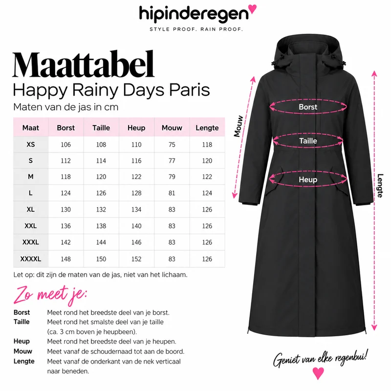 Happy Rainy Days lange regenjas Paris Navy
