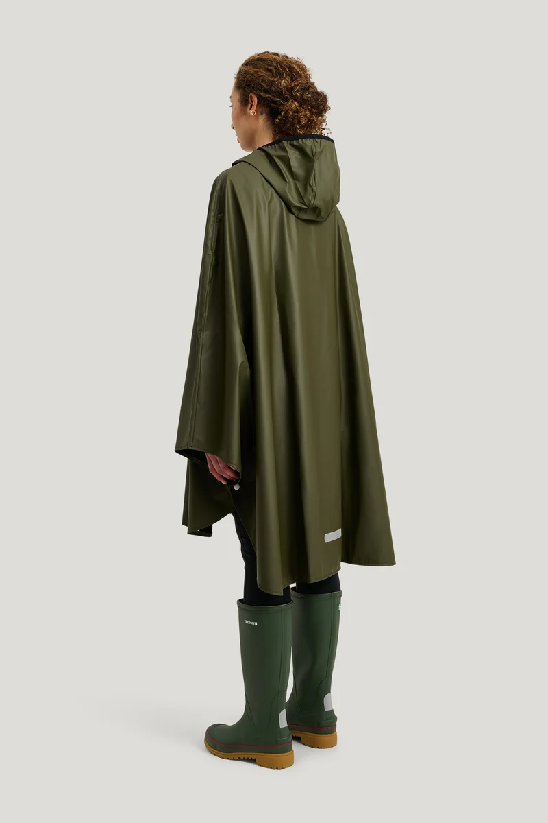 Tretorn Light Rain Poncho donkergroen | Opvouwbare regenponcho