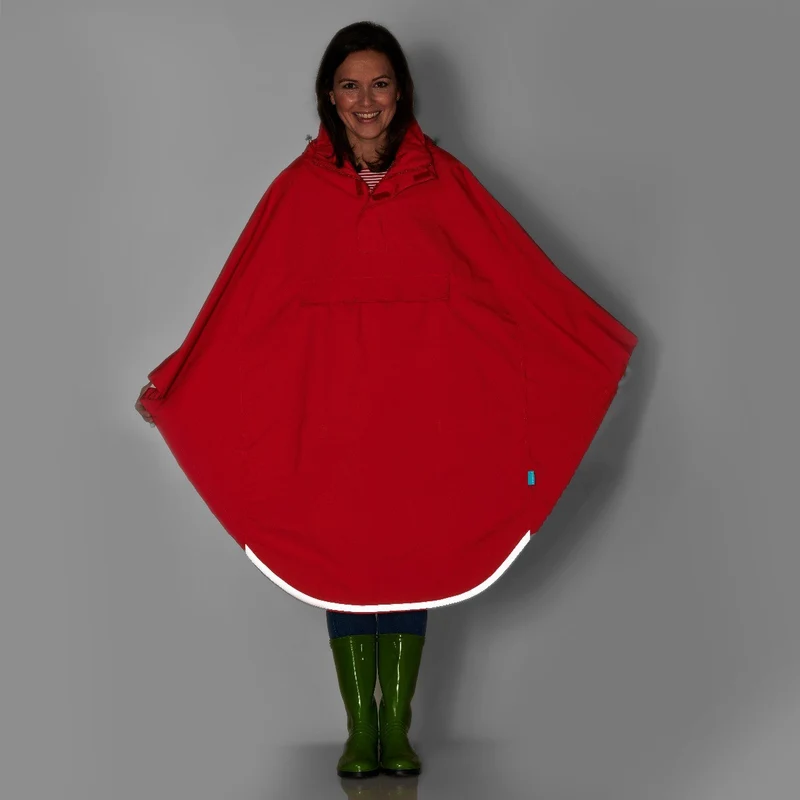 Happy Rainy Days Bikecape Reflectie rood