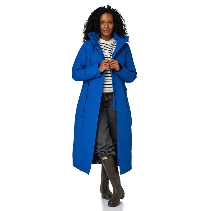 Happy Rainy Days Extra Lange Regenjas Gewatteerd Toronto Kobalt Blauw