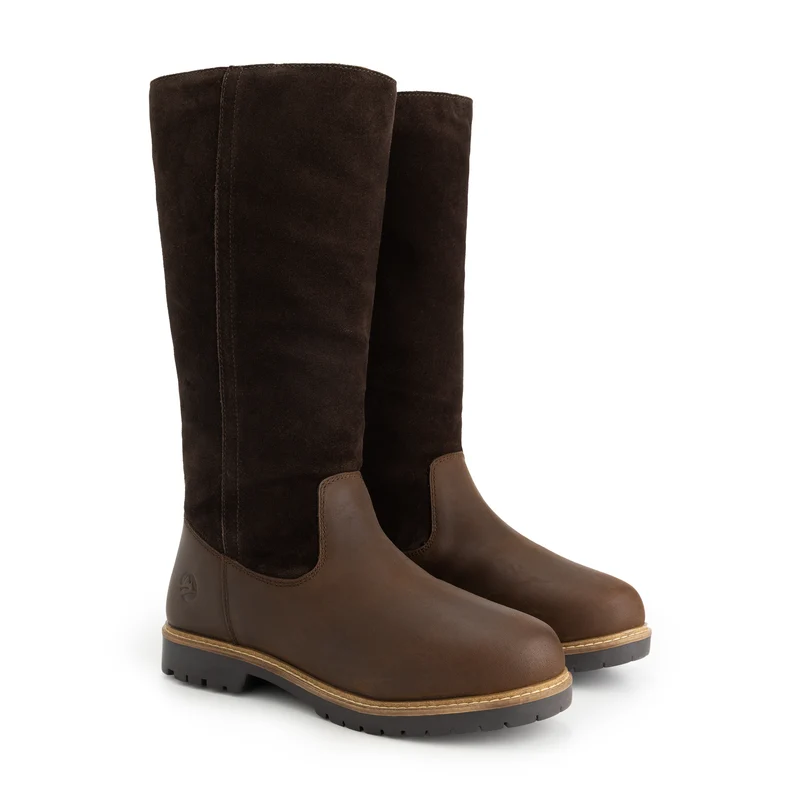 Mossoya Damen – Outdoor-Stiefel – Mit Wolle gefüttert – Dunkelbraun