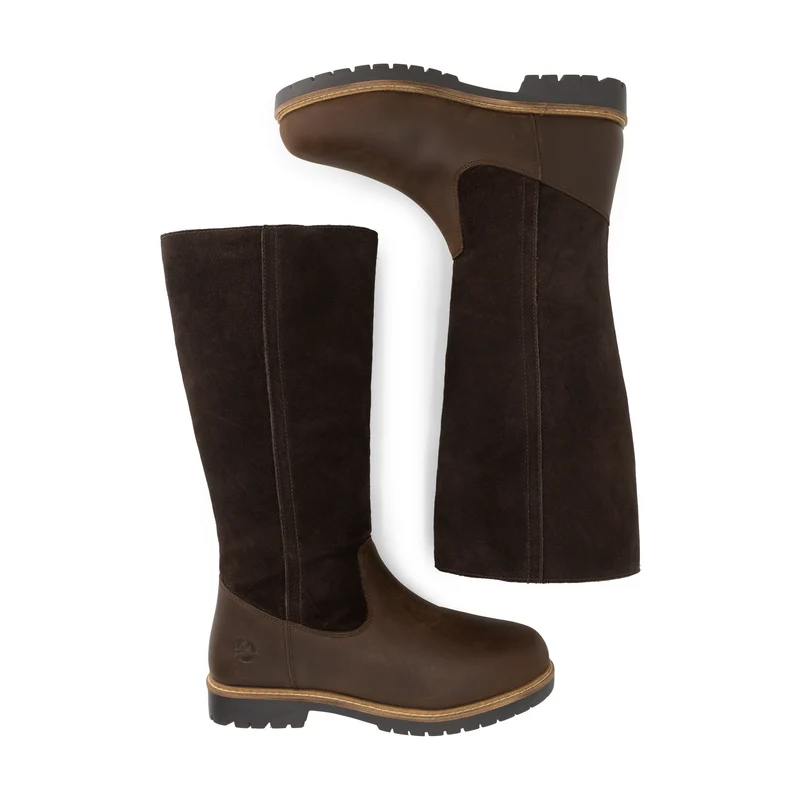 Mossoya Damen – Outdoor-Stiefel – Mit Wolle gefüttert – Dunkelbraun