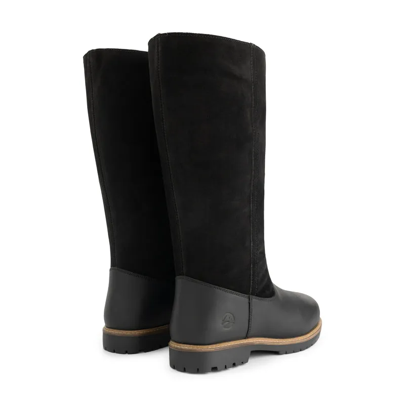 Mossoya Damen – Outdoor-Stiefel – Mit Wolle gefüttert – Schwarz