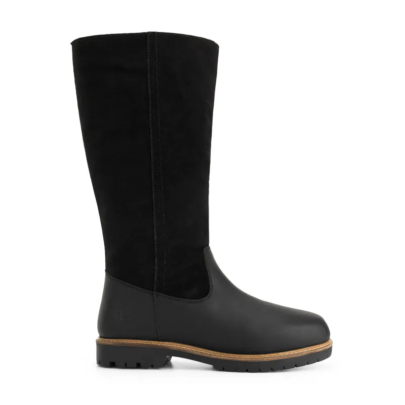 Mossoya Damen – Outdoor-Stiefel – Mit Wolle gefüttert – Schwarz