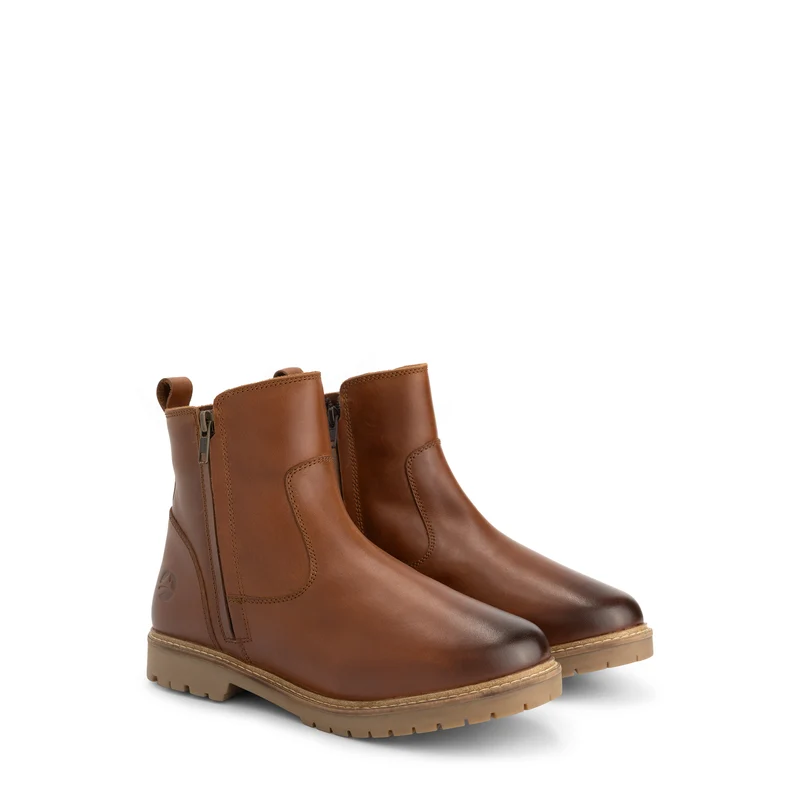 Bronderslev Damen – Stiefeletten – Mit Wolle gefüttert – Cognac