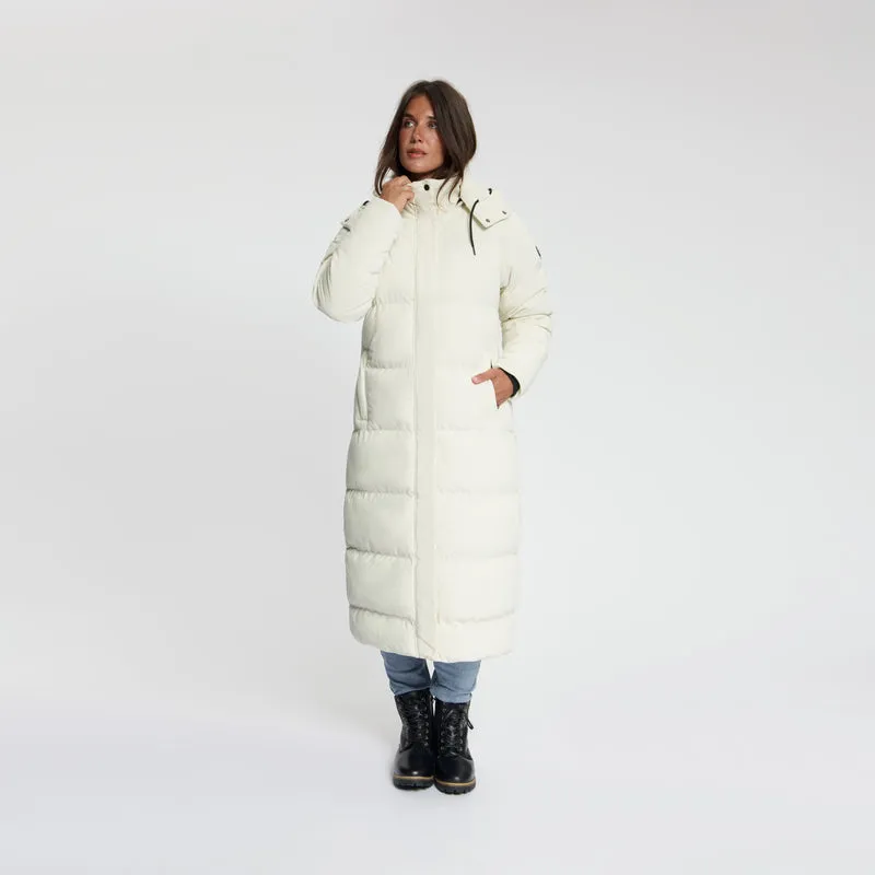 Umea Damen – Daunen-Winterjacke – Cord – Cremeweiß