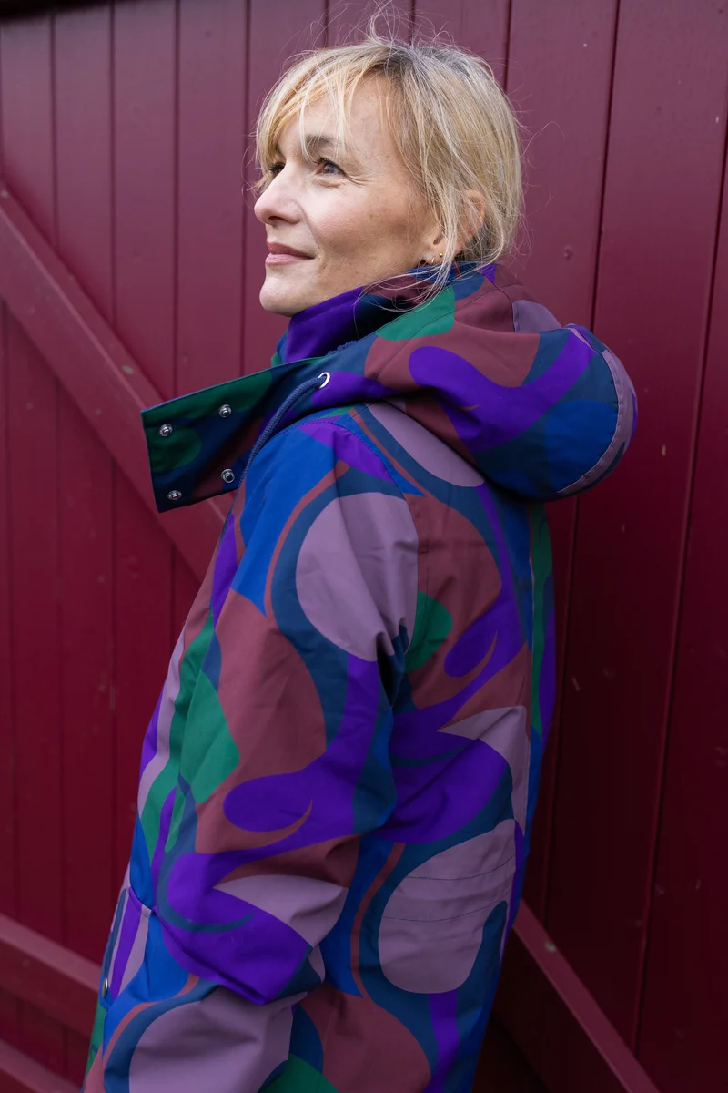 Danefae Regenjas Dames Daneturell Grey Plum Trops