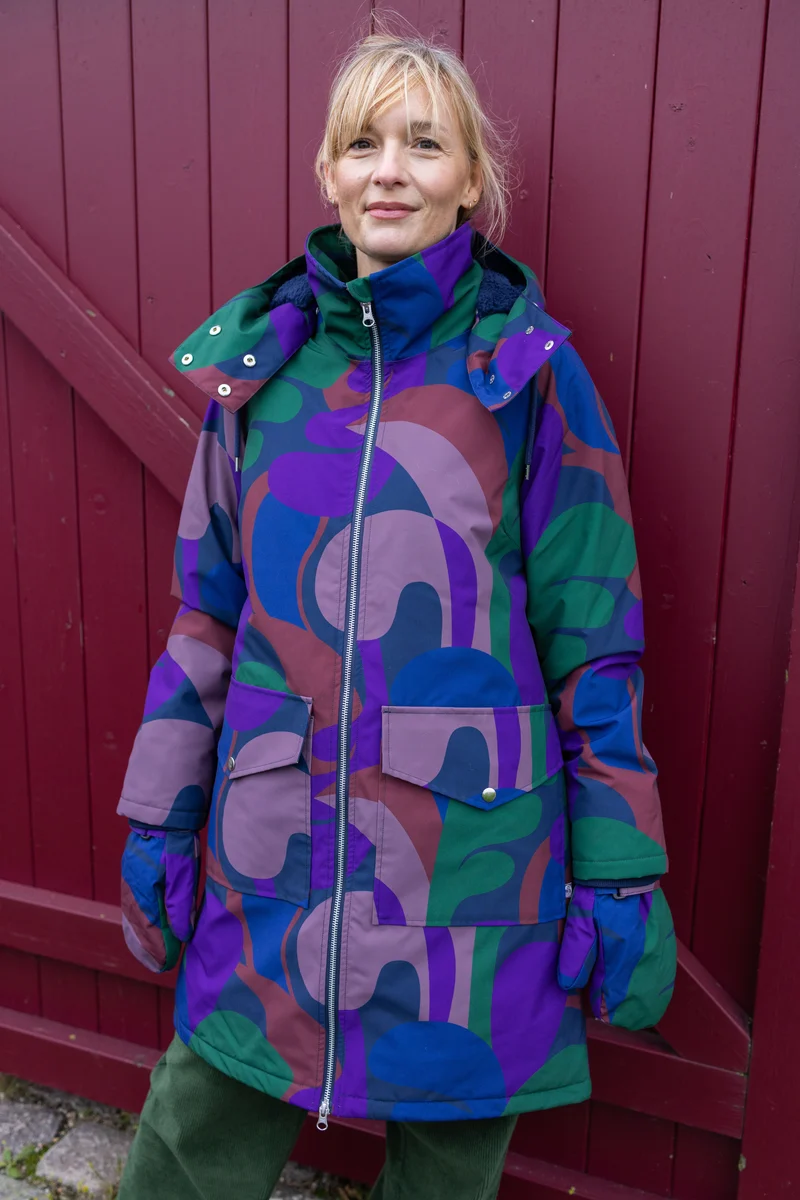 Danefae Regenjas Dames Daneturell Grey Plum Trops