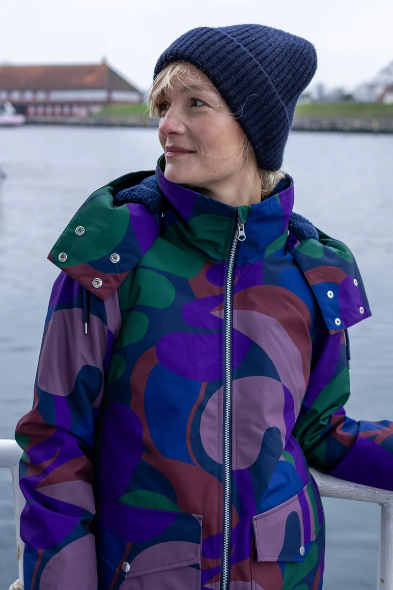 Danefae Regenjas Dames Daneturell Grey Plum Trops
