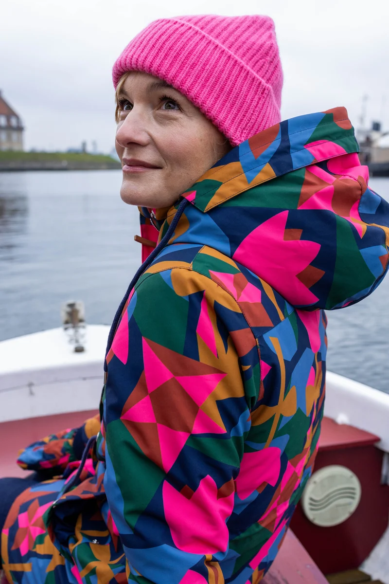 Danefae Winter Regenparka Dames Danenora Dark Navy/ Soft Cherry Geofleur