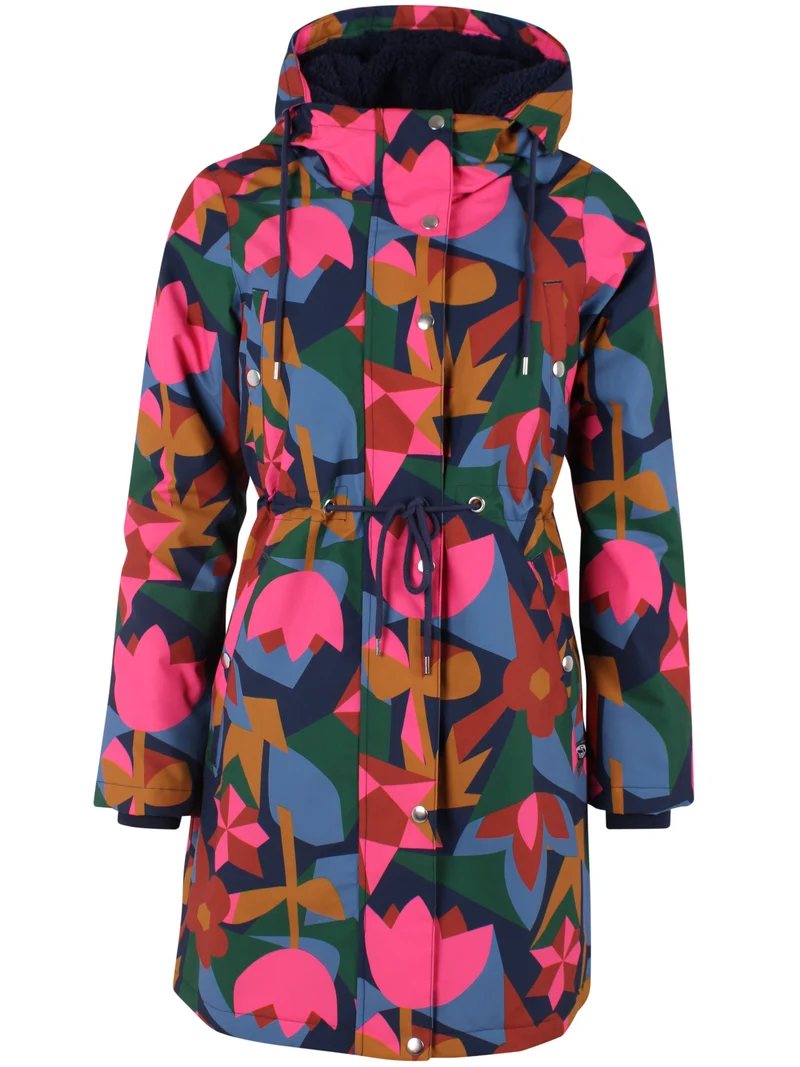 Danefae Winter Regenparka Dames Danenora Dark Navy/ Soft Cherry Geofleur