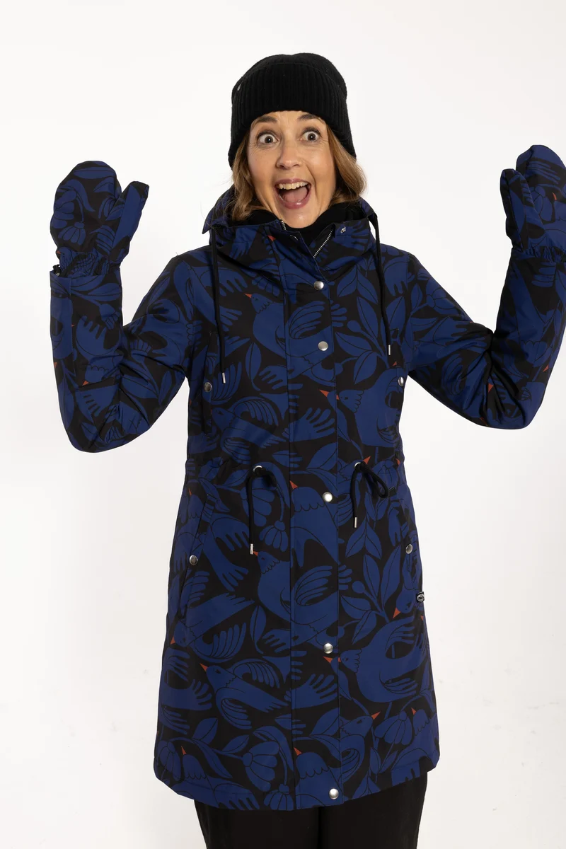 Danefae Winter Regenparka Dames Danenora Black/ Deep Blue Birdieup