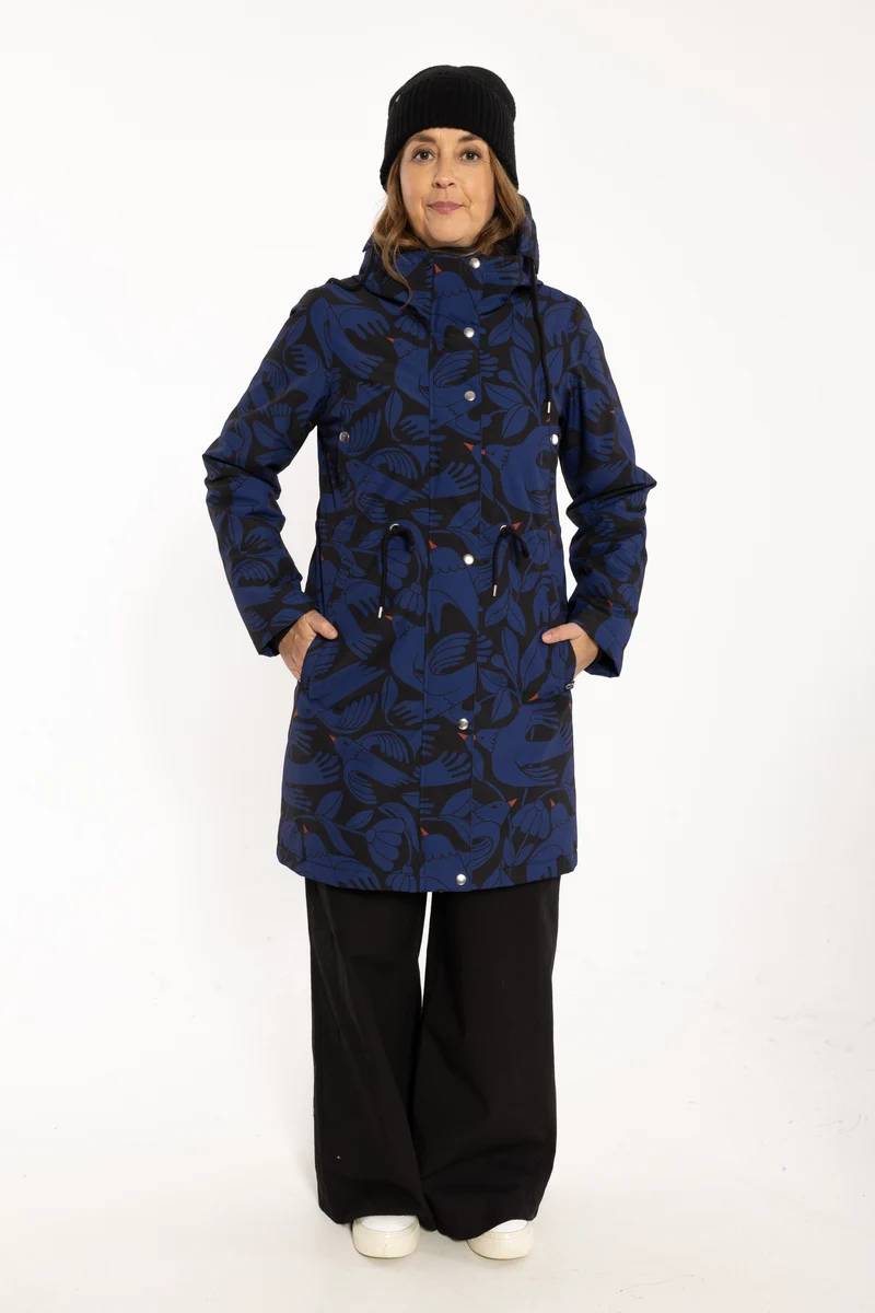 Danefae Winter Regenparka Dames Danenora Black/ Deep Blue Birdieup