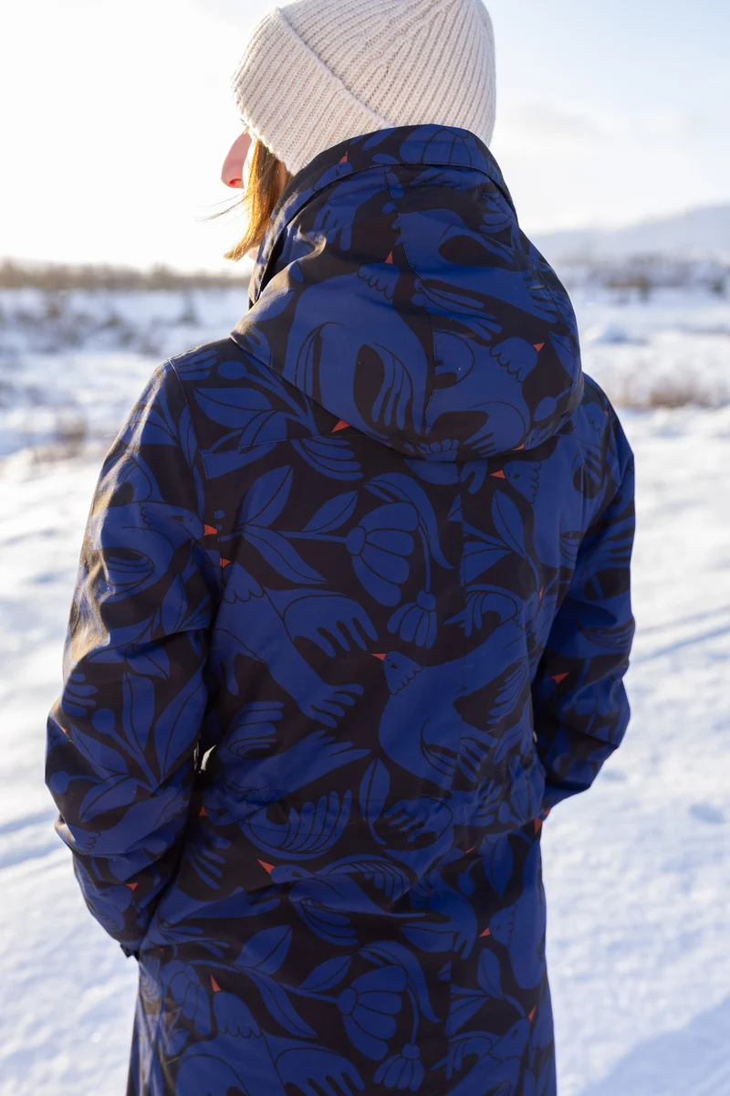 Danefae Winter Regenparka Dames Danenora Black/ Deep Blue Birdieup